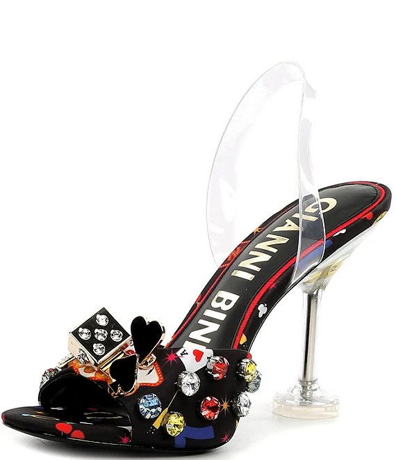 Gianni Bini Maverick Printed Casino Ornament Martini Heel Dress Sandals - Image 2