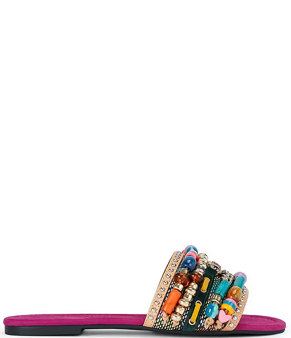 Kurt Geiger London Southbank Beaded Ornament Suede Slide Sandals - Image 3