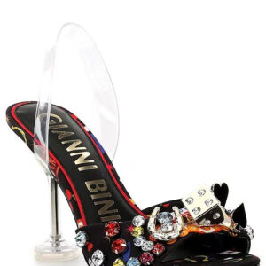 Gianni Bini Maverick Printed Casino Ornament Martini Heel Dress Sandals