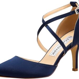 ELEGANTPARK Pointed Toe Heels for Women Satin Strappy Wedding Dress Shoes
