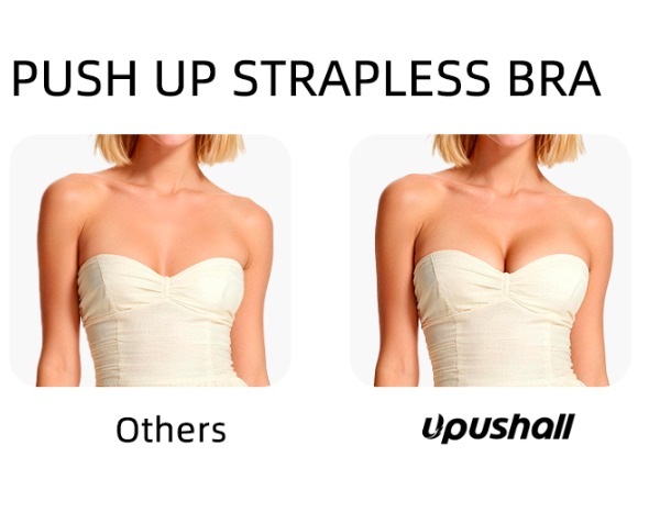 Upushall Strapless Push Up Bras for Women Padded Add one Cup - Image 12
