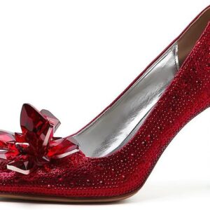 sexytag Women's Crystal Rhinestone Poined Toe Pumps Clear Stiletto High Heels