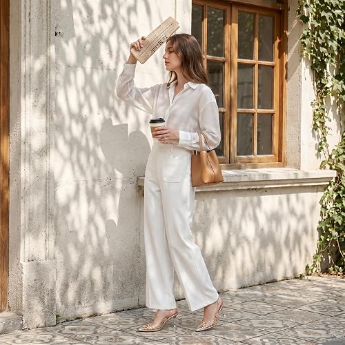 AUMOTED Women's Clear Mule Sandals Pointed Toe Slingback Heels Rhinestone - Image 10