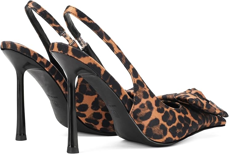 Women's Square Rose Flower Slingback Pumps Pointed Toe Stiletto Heels - Image 5