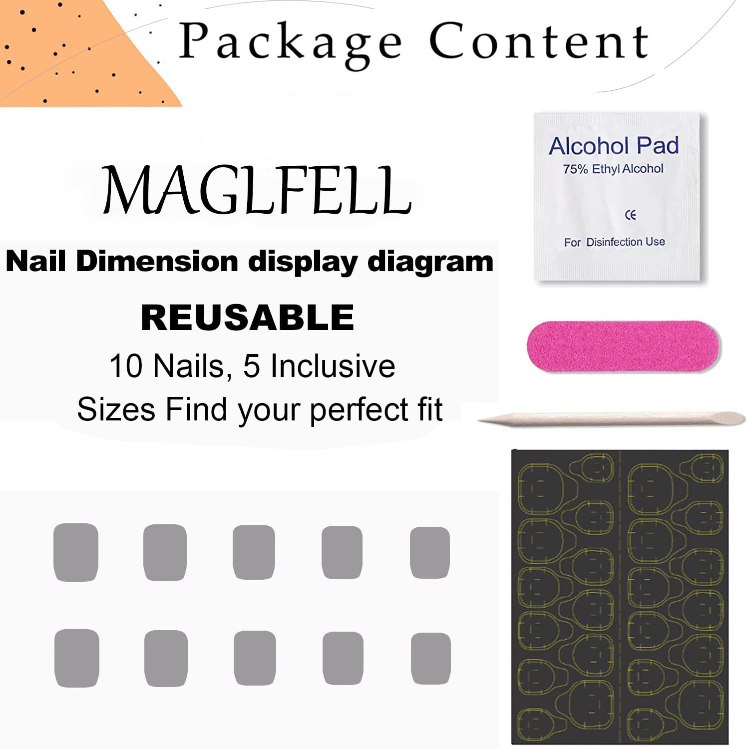 Small size Press On Nails - Handmade Unique Almond Fake Nails, Thick Acrylic and Muti-Layer Gel - Image 6