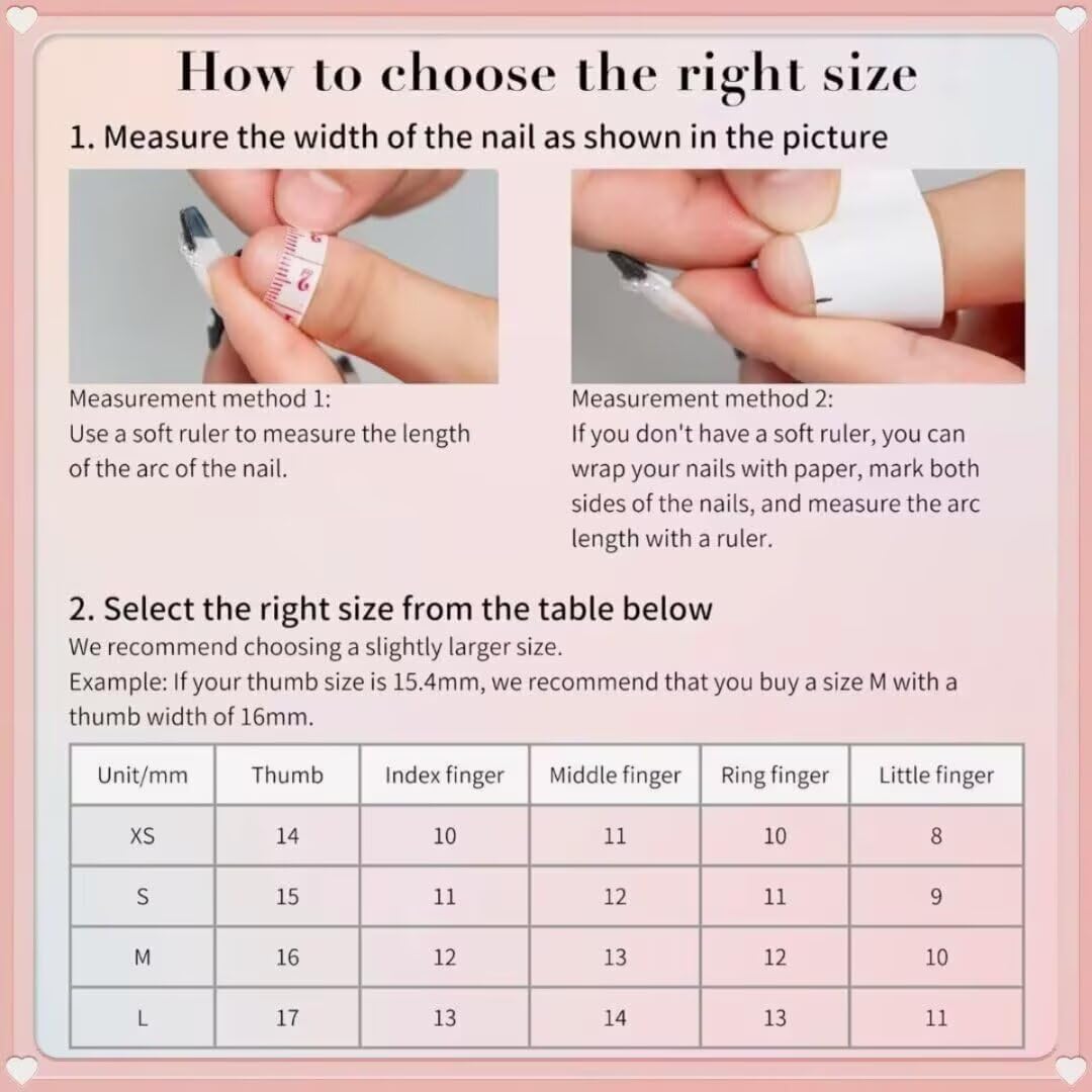 Maglfell Luxury Press on Nails - Cute Handemade Long Almond Fake Nails, 3D French Stiletto - Image 5