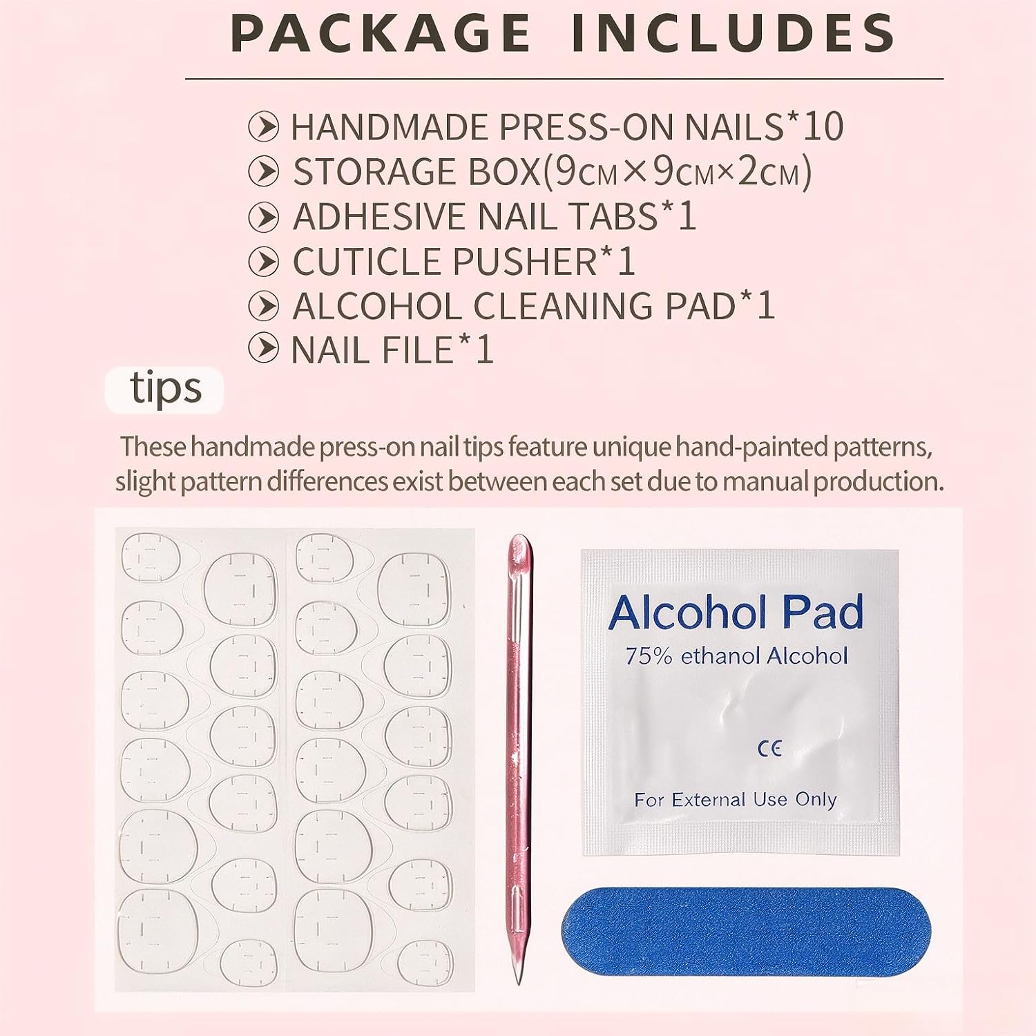 Nude Red Polka Dot Handmade Medium Almond Press On Nails - Image 6