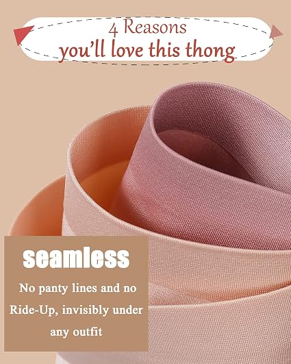 FINETOO 6 Pack Thongs for Women Seamless Breathable Underwear - Image 5