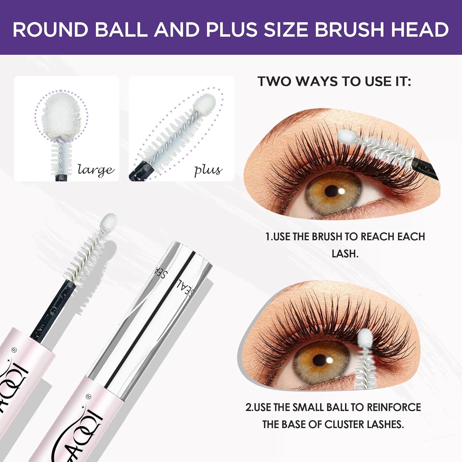 GAQQI Lash Cluster Glue, Waterproof Bond and Seal Lash Glue, Black - 10ml - Image 3
